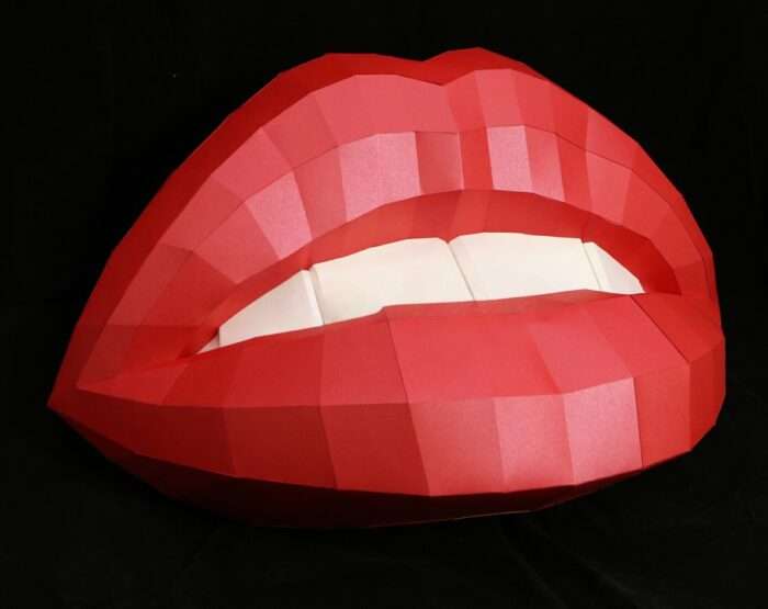 Lips Low Poly PDF Template