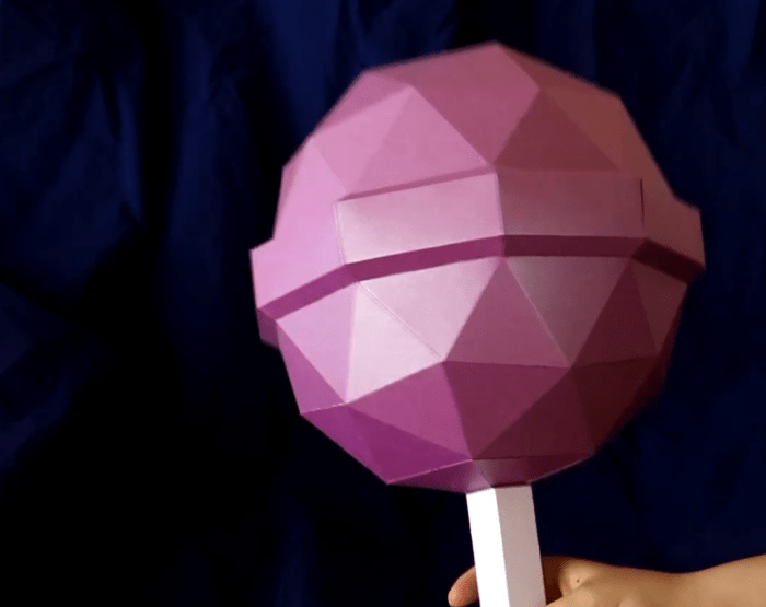Lollipop Paper Low Poly PDF Template