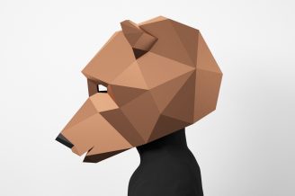 Bear Mask DIY, Low Poly Mask, Paper Craft Mask, Pdf Template 3D Mask ...