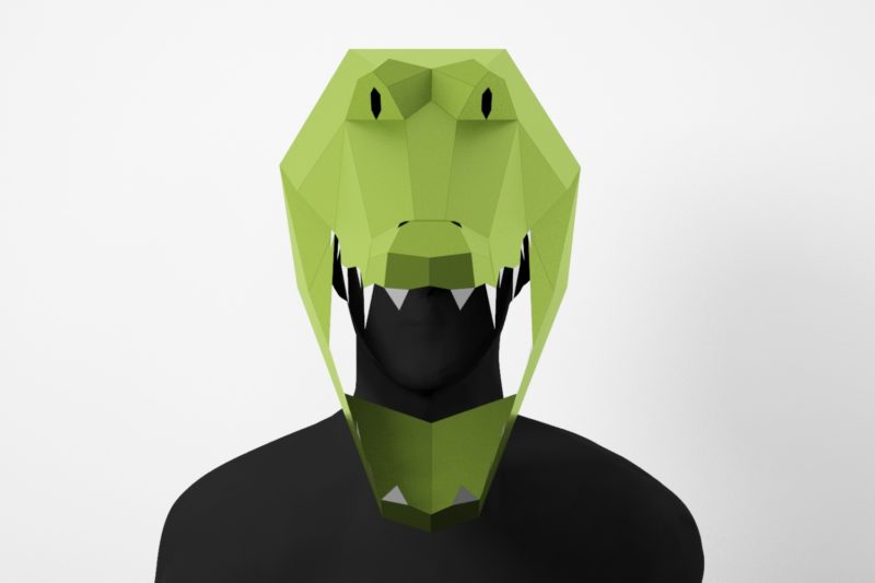 Crocodile Mask DIY, Low Poly Mask, Paper Craft Mask, Pdf Template 3D ...