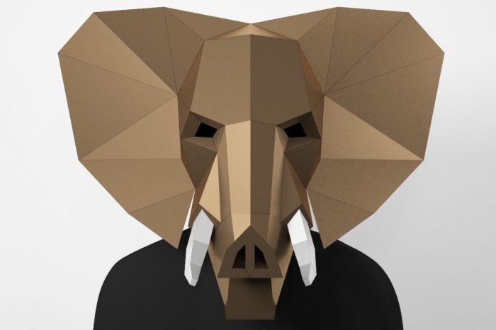 masque d'éléphant en papier