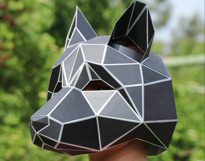 artisanat en papier masque de loup