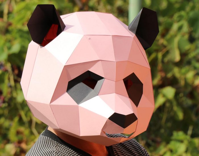 панда маска паперова маска