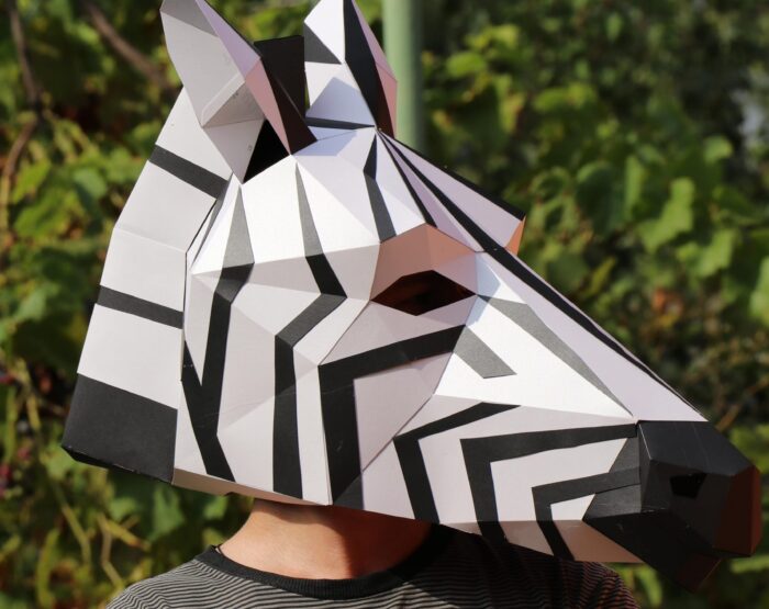 papercraft zebra mask