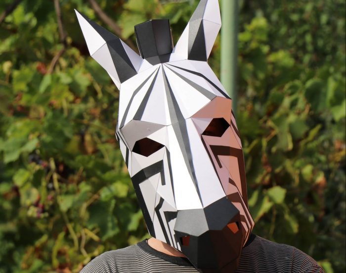papercraft zebra mask