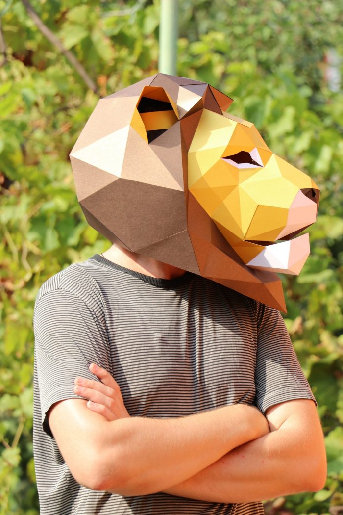 Löwenmaske Papierhandwerk DIY