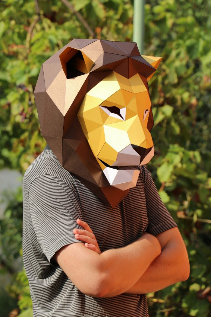 lion mask paper craft DIY
