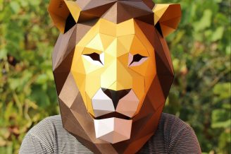 Χάρτινη χειροτεχνία με μάσκα λιονταριού DIY
