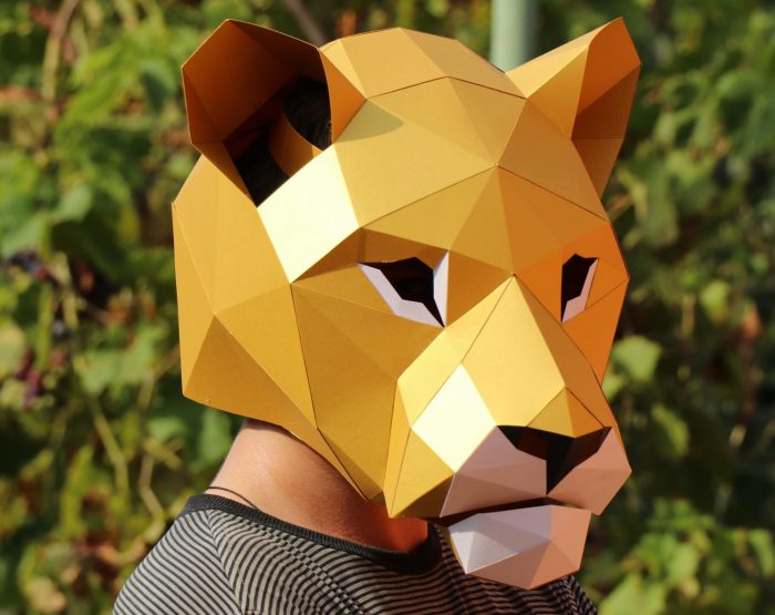 Löwin Maske Papiermodelle