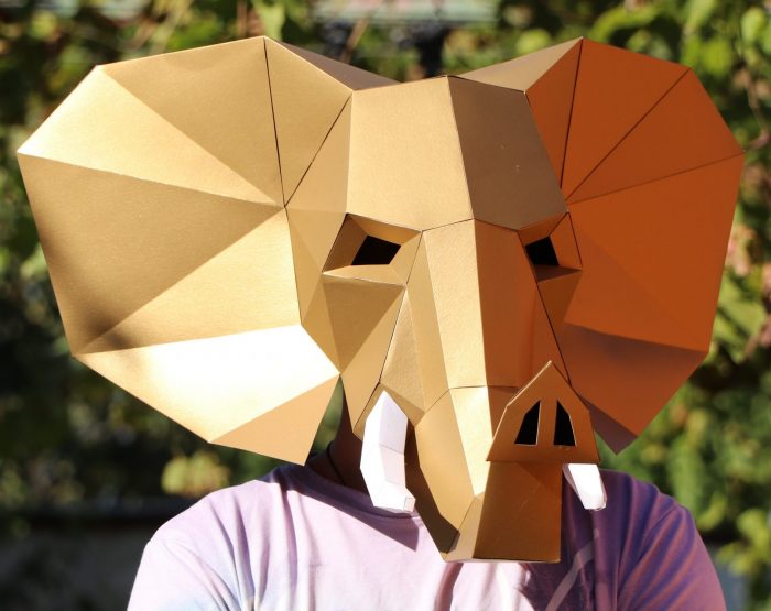 paper craft elephant mask