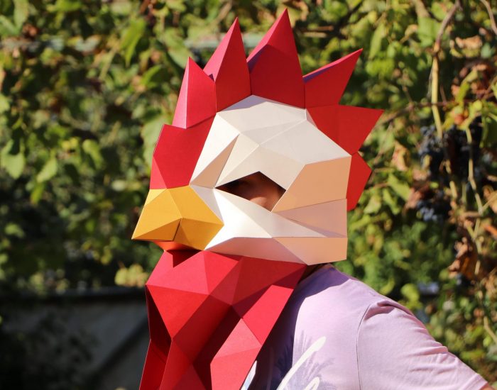 Hahn-Maske aus Papier