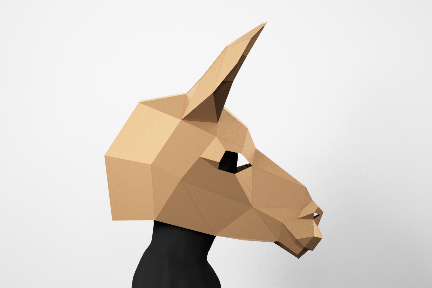 Lama Low Poly Mask DIY Paper Craft Mask Llama PDF Template For 3D 