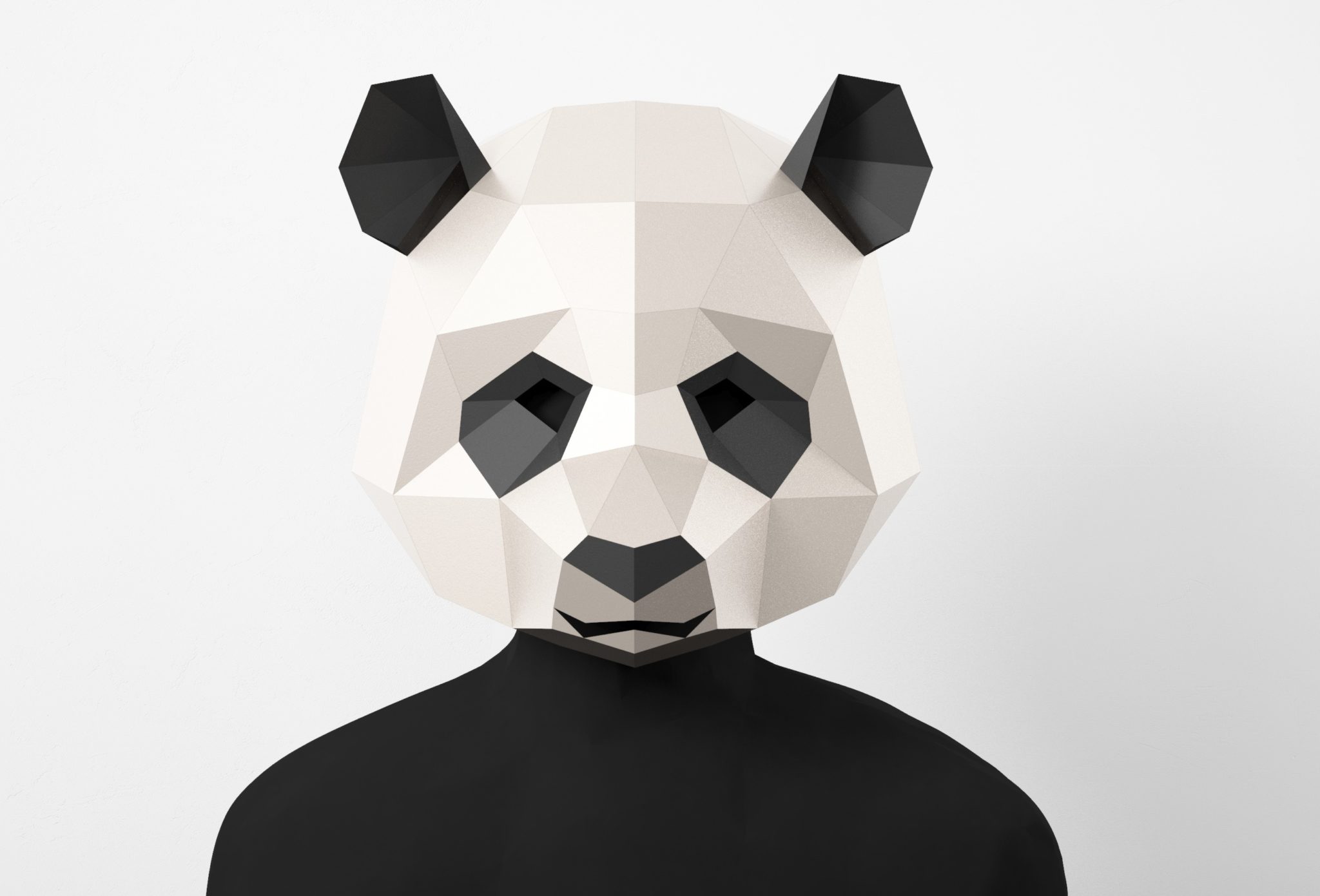 Panda Low Poly Mask M scara Para Manualidades En Papel Para Bricolaje