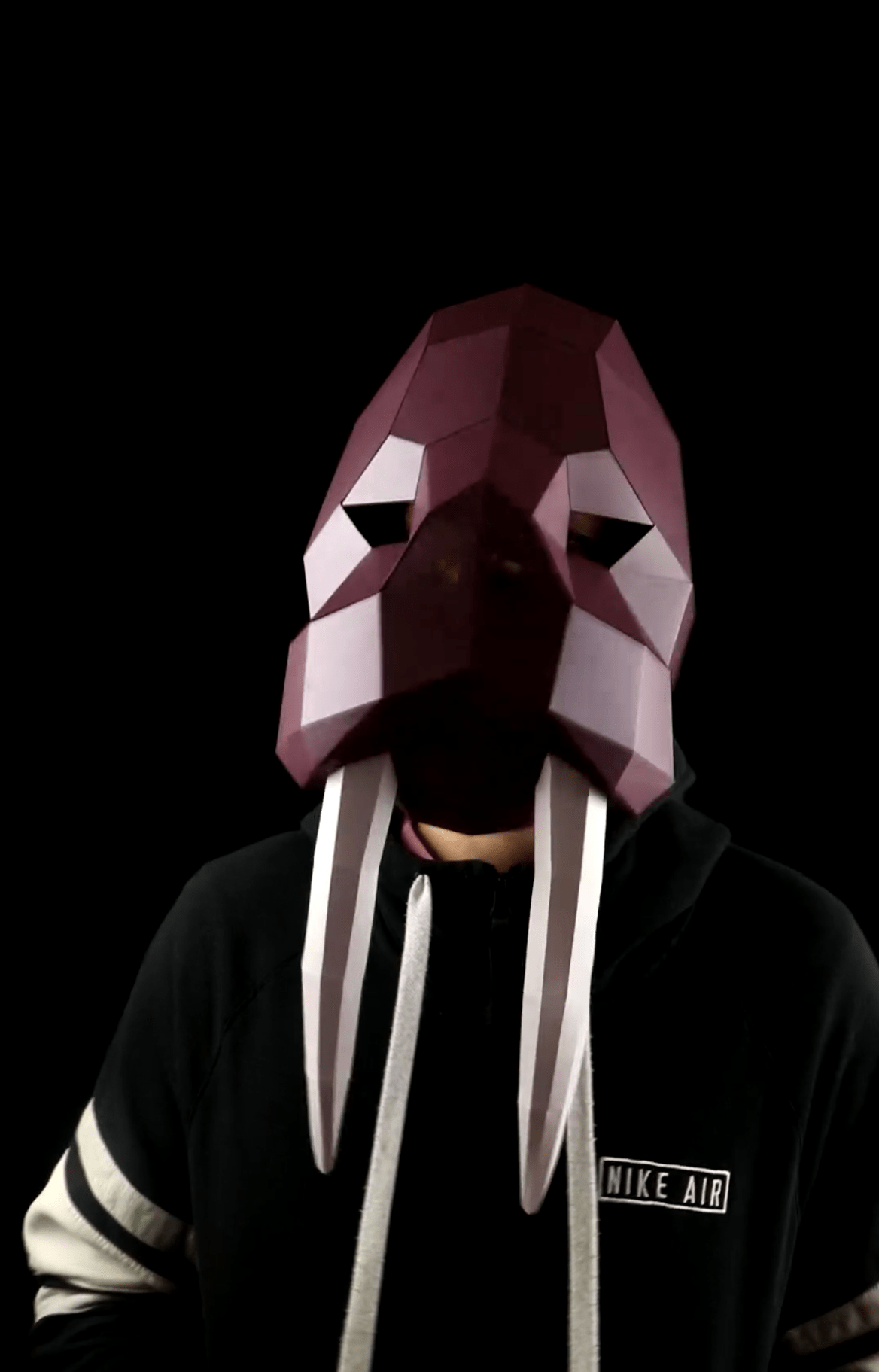 Walrus Low Poly Mask, DIY Paper Craft Mask Walrus, PDF Template For 3D Masks - Image 3