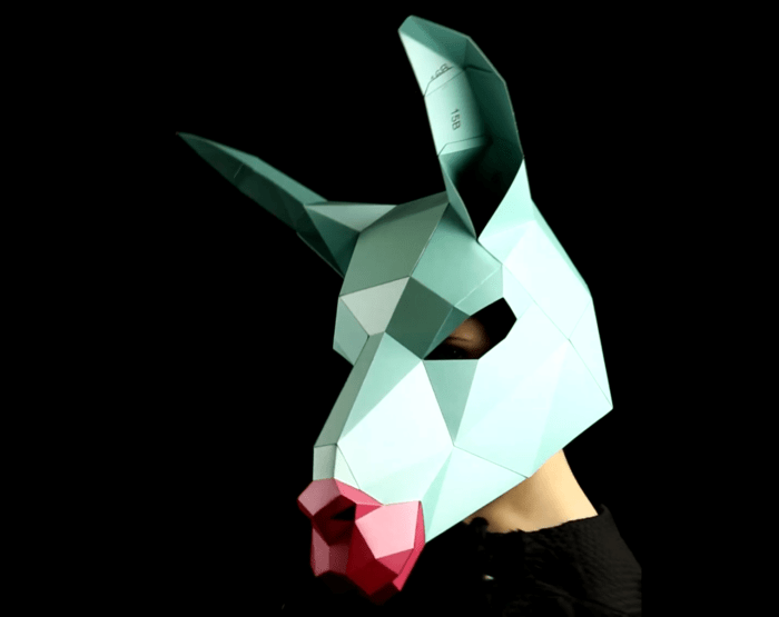 Lama Low Poly Mask, DIY Paper Craft Mask Llama, PDF Template For 3D Masks