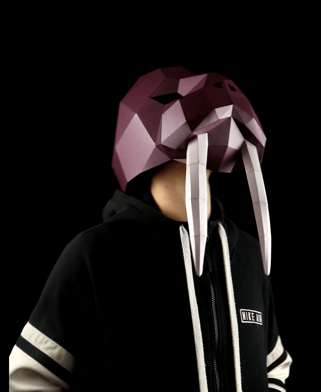 Walrus Low Poly Mask, DIY Paper Craft Mask Walrus, PDF Template For 3D Masks - Image 4