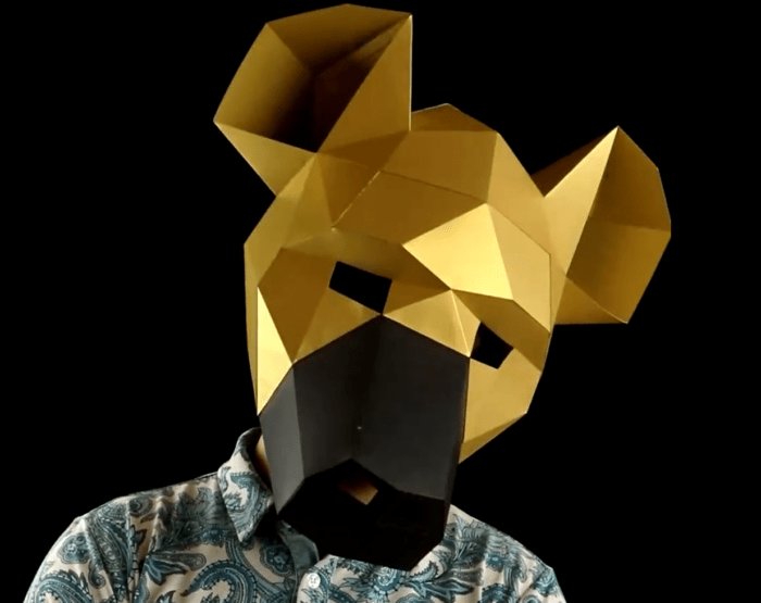 Hyena Low Poly Mask, DIY Paper Craft Mask Hyena, PDF Template For 3D Masks