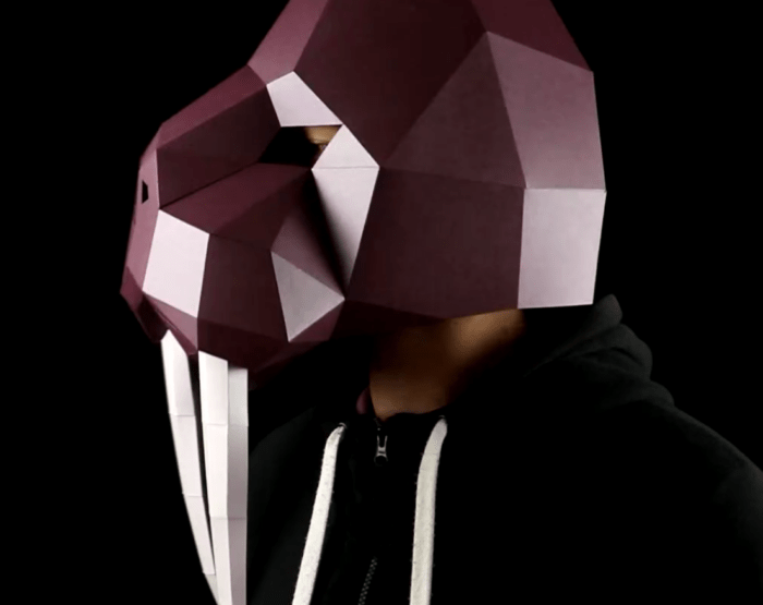 Walrus Low Poly Mask, DIY Paper Craft Mask Walrus, PDF Template For 3D Masks
