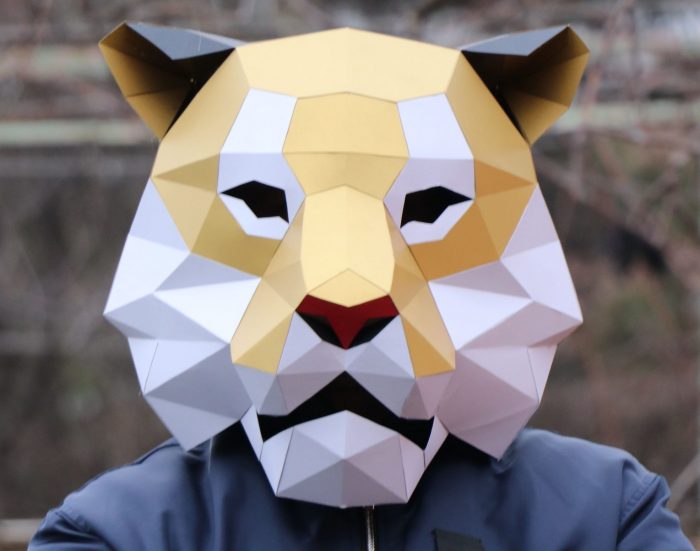 artisanat en papier masque de tigre