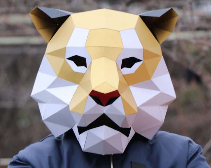 artisanat en papier masque de tigre