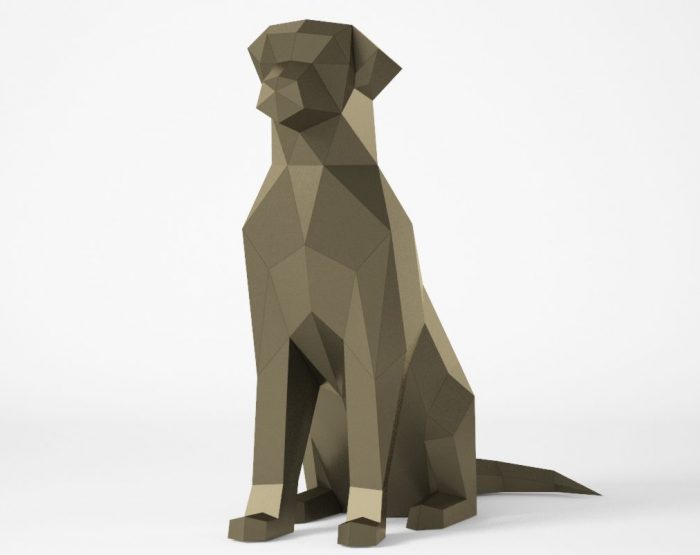 Chien polygonal assis