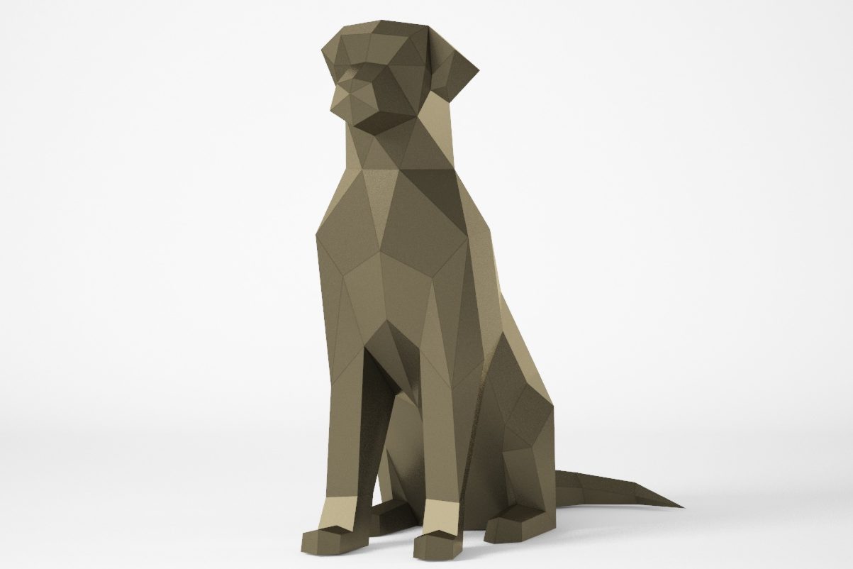 castigo Típico tubo De Papercraft de perro, plantilla de perro Low Poly en PDF gratuito |  LACRAFTA