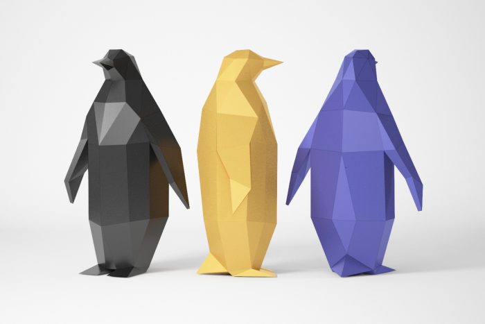 low poly penguin for papercraft