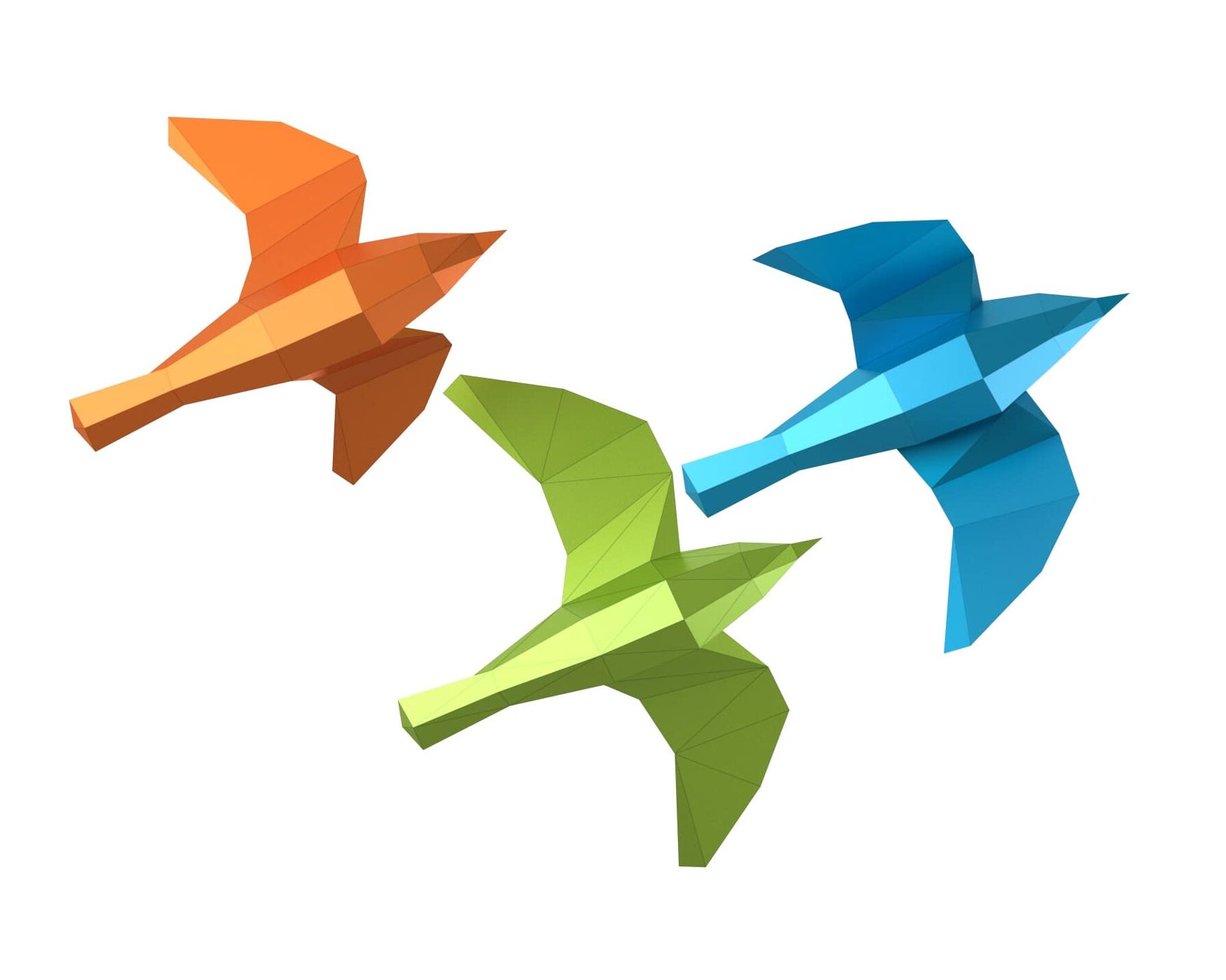 Bird in 3 variants papercraft pdf scheme
