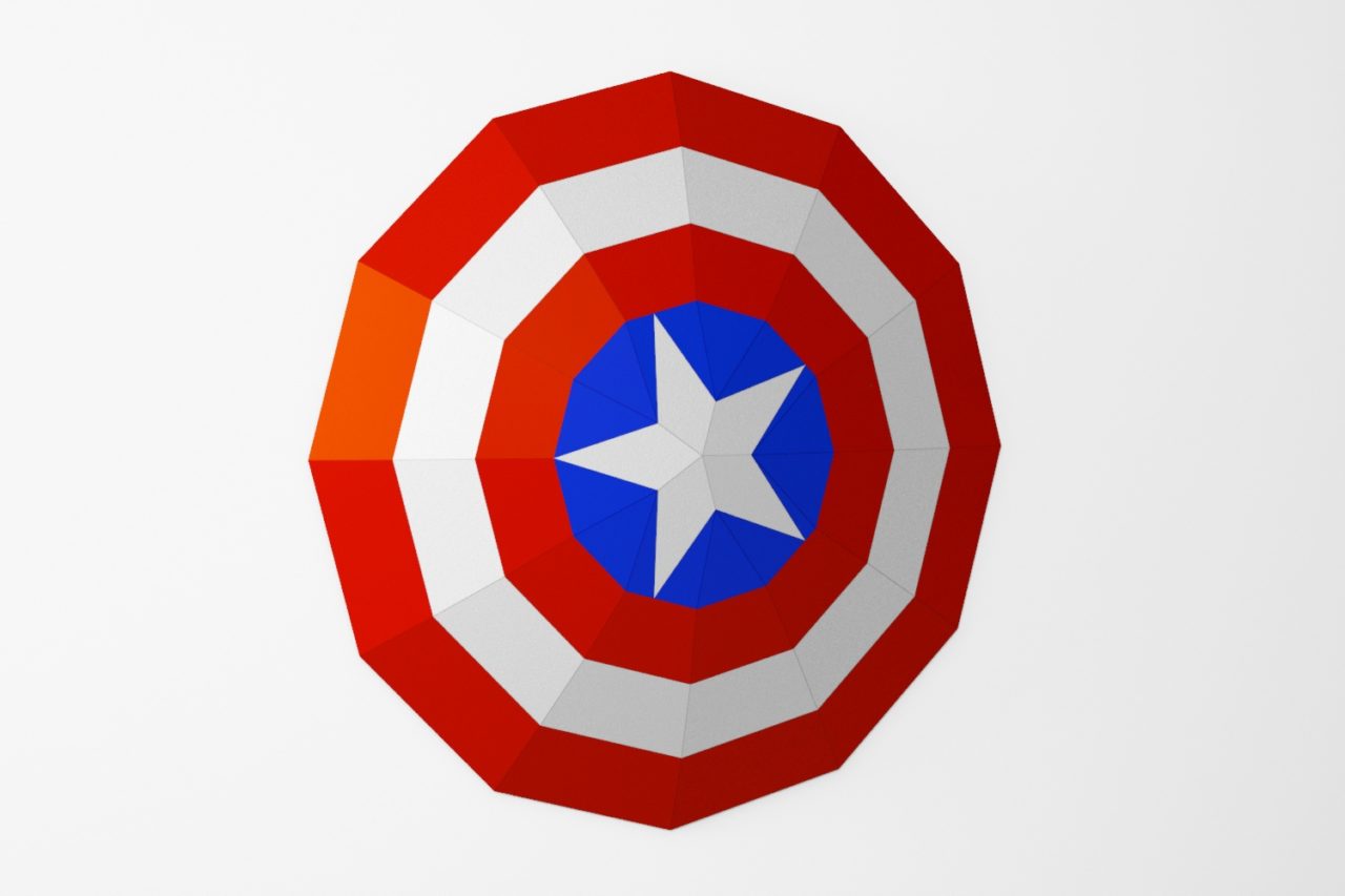 Four 3D elements of marvel-themed wall decor. Free Templates - LACRAFTA