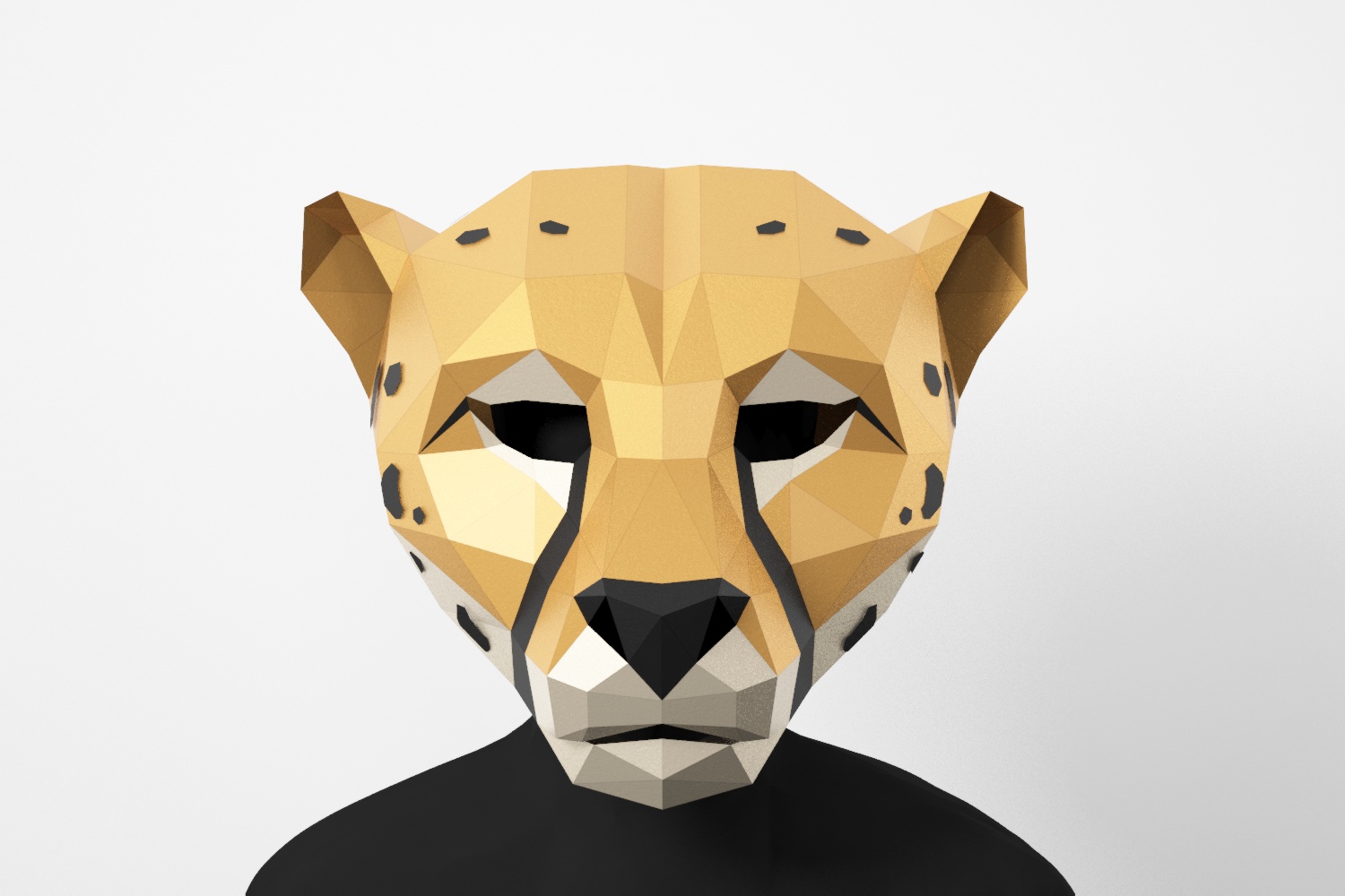 cheetah-mask-stunningly-beautiful-model-pdf-assembly-template-lacrafta