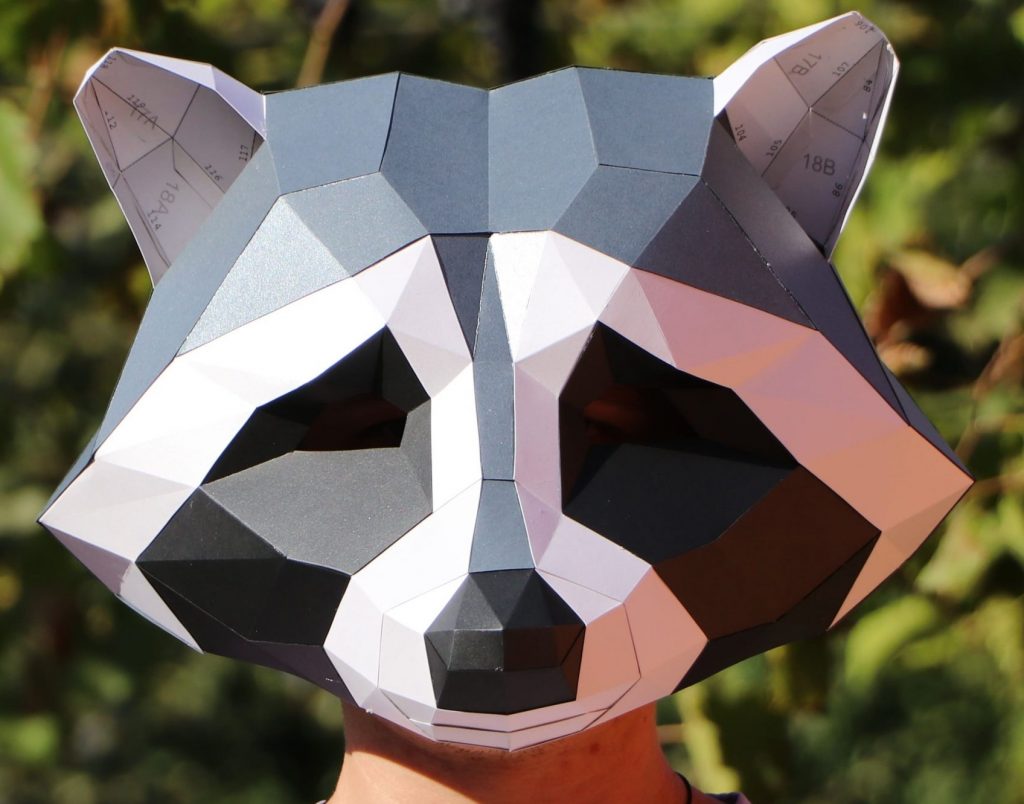 papercraft raccoon mask