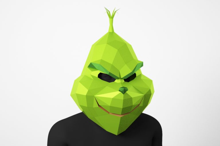 Grinch mask, PDF template | LACRAFTA
