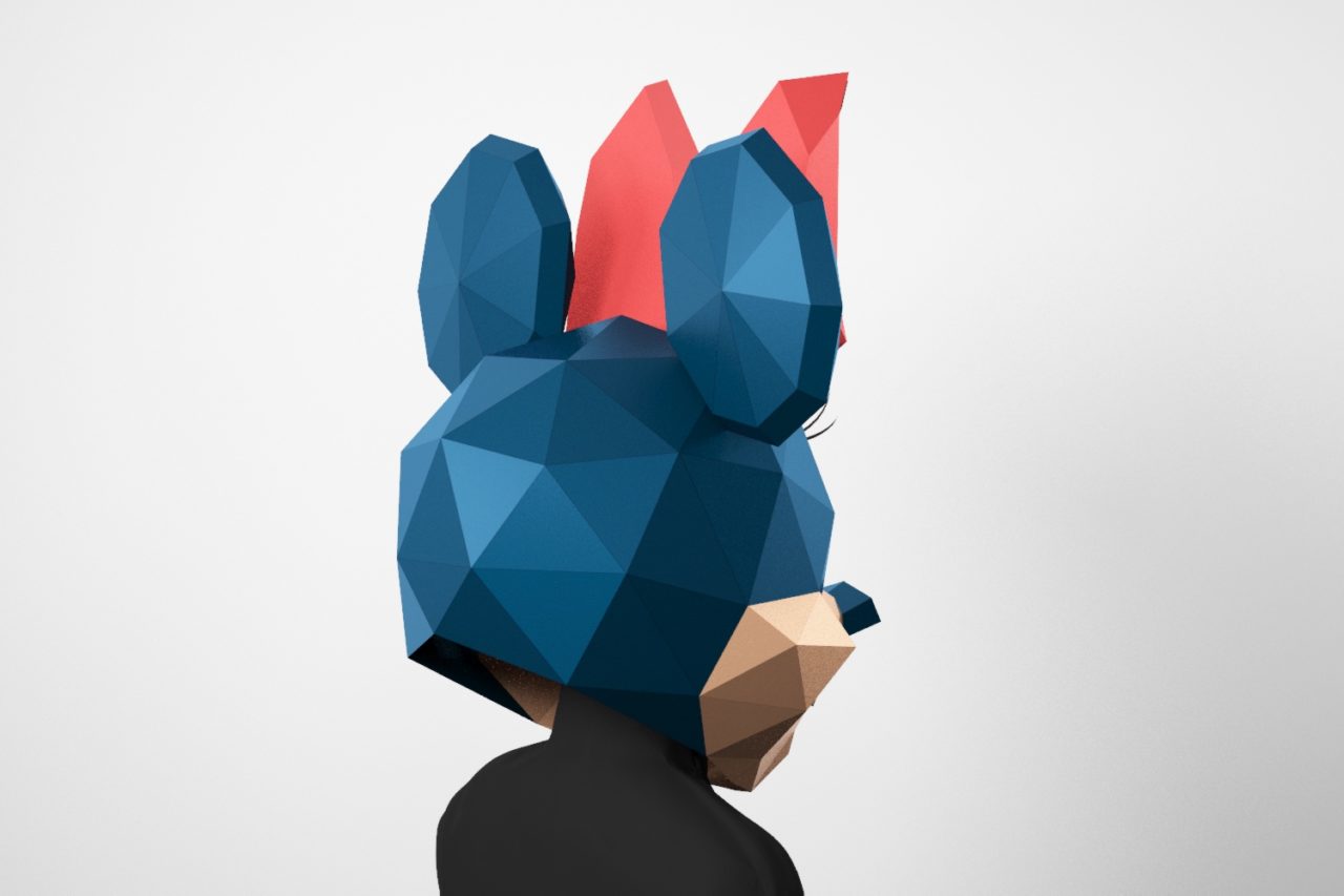 Minnie Mouse mask, classic design. PDF template. - LACRAFTA