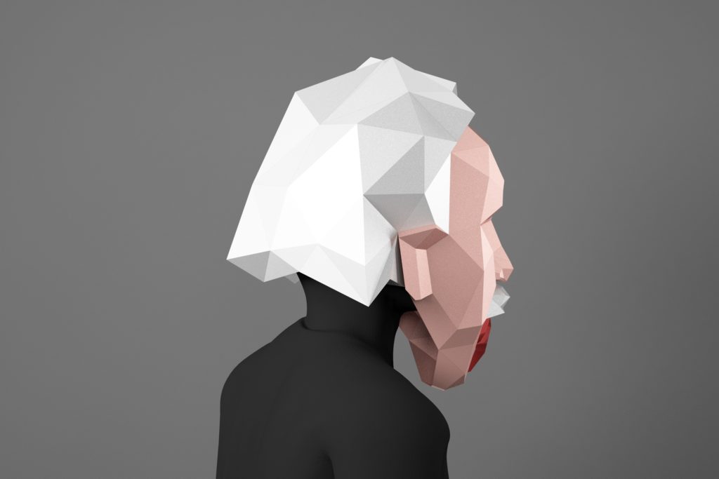 Einstein Mask PDF Template for Paper Assembly - LACRAFTA