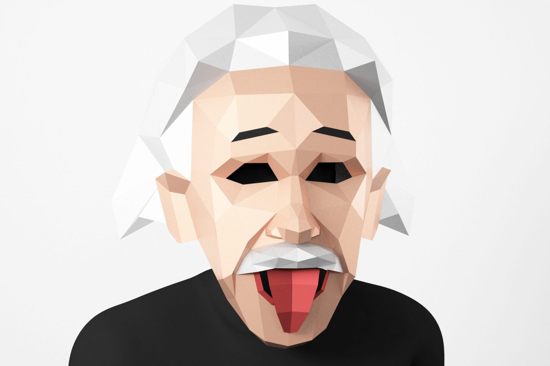 Einstein Mask PDF-sjabloon voor papiermontage - LACRAFTA