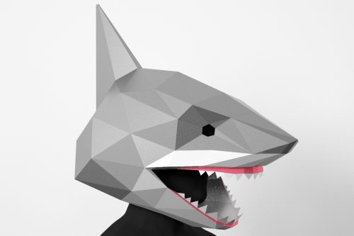 Shark mask PDF template | LACRAFTA