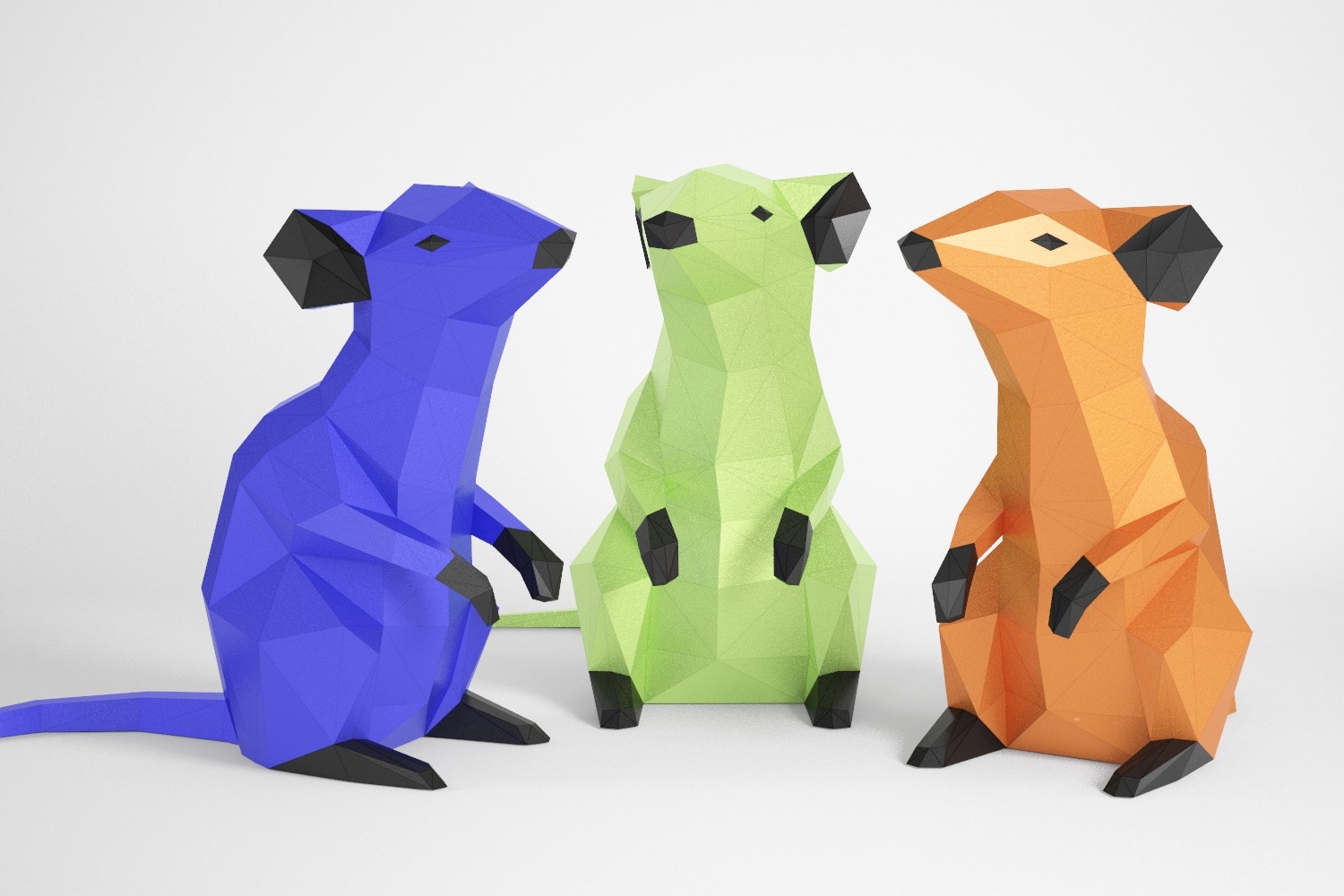 Rat Floor Sculpture, Papercraft PDF Template - Image 5