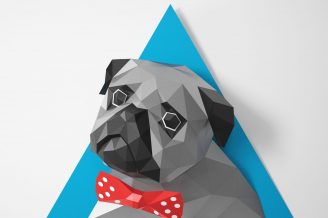 Pug Head Wall Sculpture