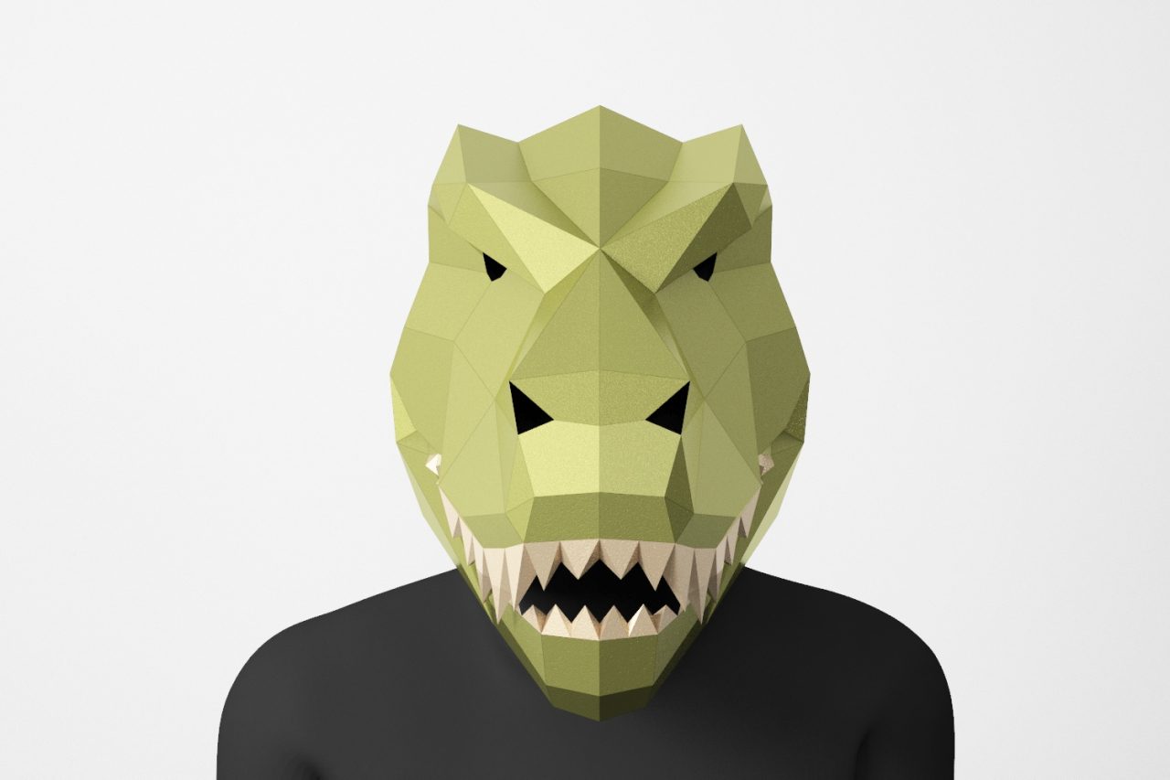 T-Rex Mask, Perfect Tyrannosaurus Mask Design PDF Template - LACRAFTA