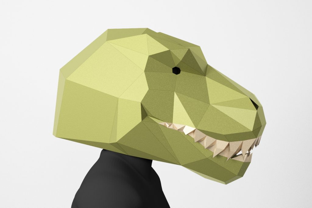 T-Rex Mask, Perfect Tyrannosaurus Mask Design PDF Template - LACRAFTA