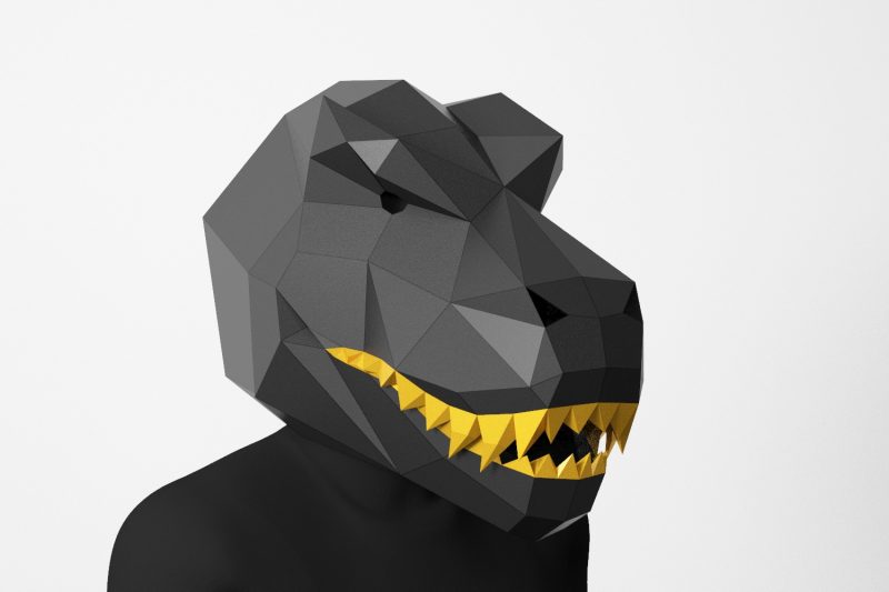 T-Rex Mask, Perfect Tyrannosaurus Mask Design PDF Template - LACRAFTA