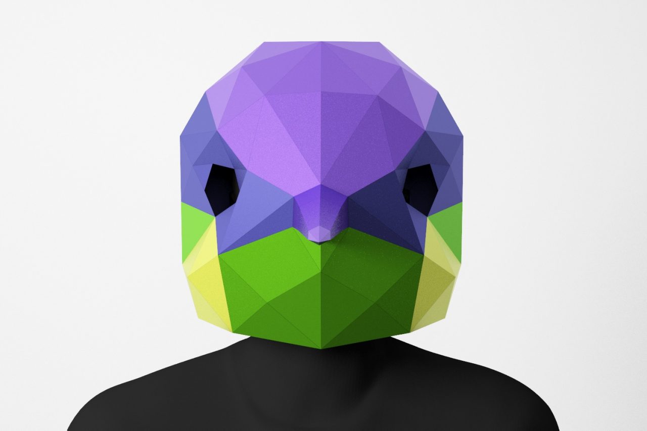 Hummingbird mask, PDF template for assembly - LACRAFTA