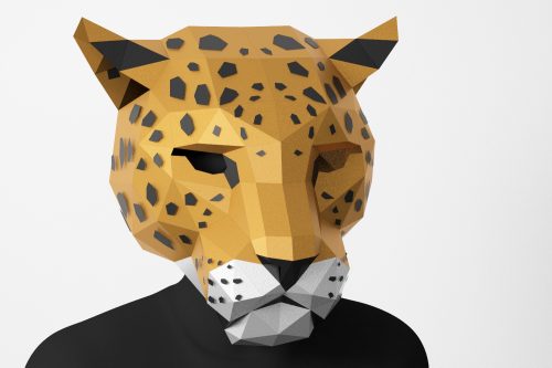 Jaguar mask, PDF assembly template - LACRAFTA