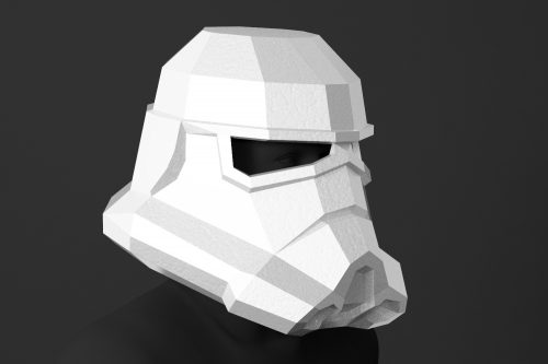 Stormtrooper helmet polygonal mask PDF template, Star Wars - LACRAFTA