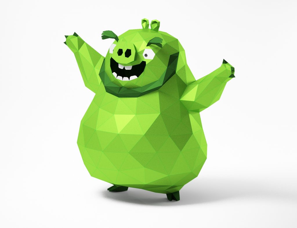 King Pig Angry Birds, Paper Craft, PDF Template, Low Poly Model DIY ...