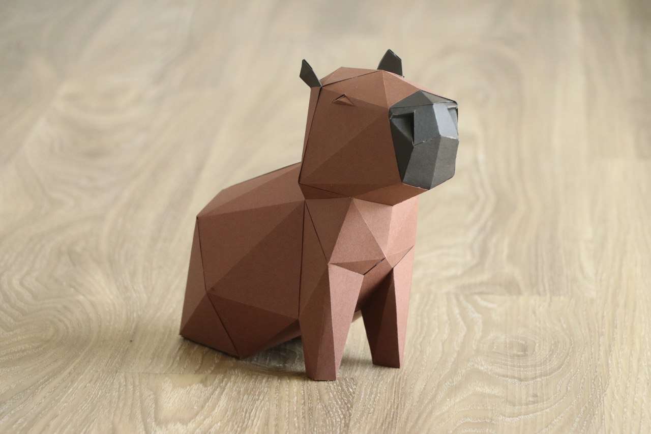 Capybara Papercraft, PDF Template easy Model