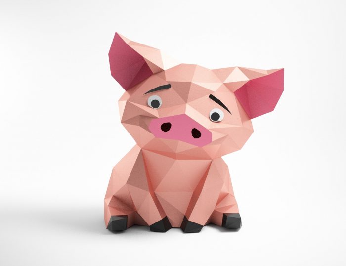 豚の紙工芸品