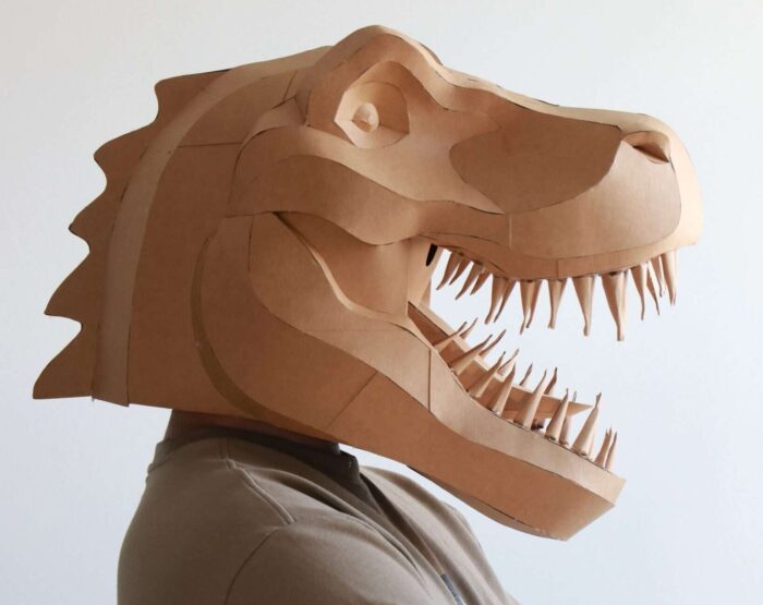 T-Rex Mask Template – DIY EVA Foam & Cardboard Pattern for Cosplay, Tyrannosaur Mask