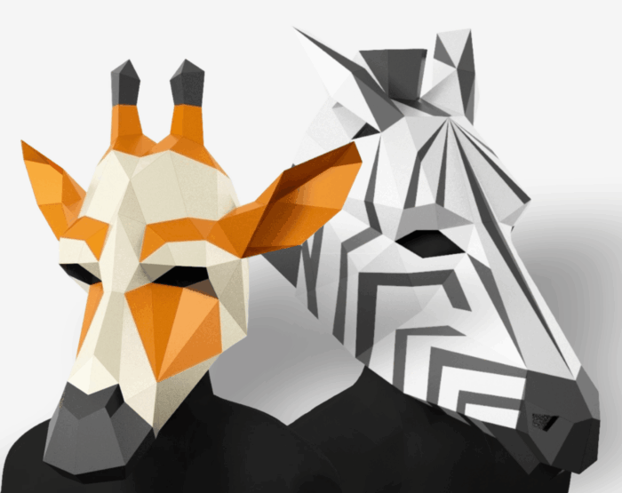 Giraffe & Zebra Mask Set