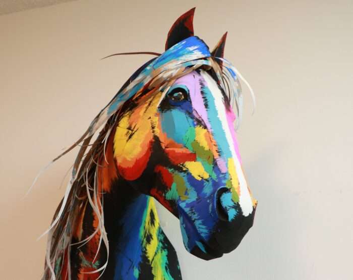 Horse Wall Head – Realistic Life-Size Papercraft Design for DIY Wall Decor
